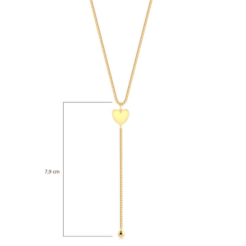 CONJUNTO CORAÇÃO PEQ LISO FOLHEADO A OURO