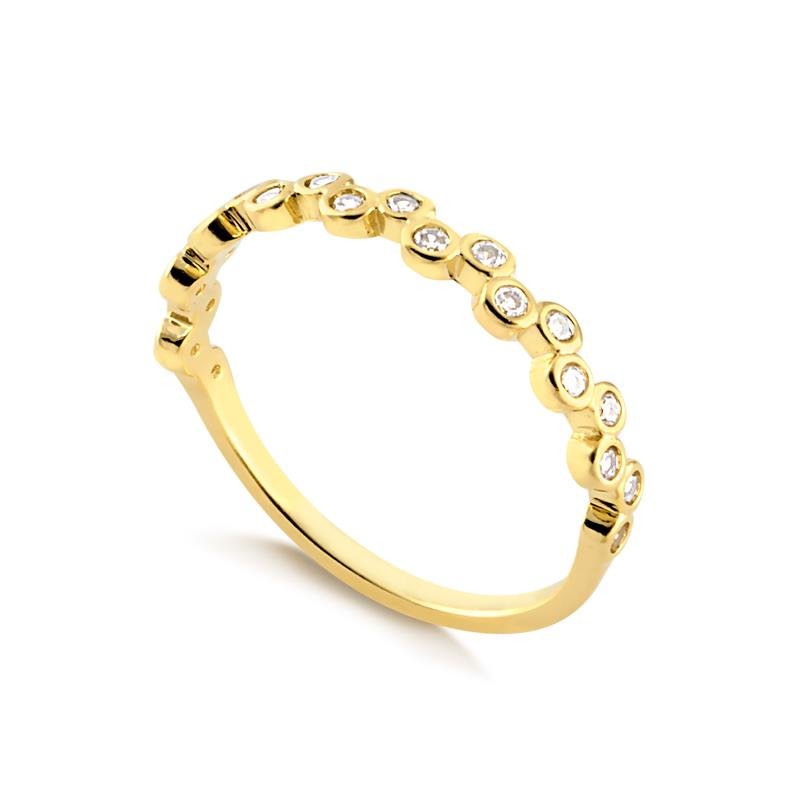 ANEL DELICADO COM PEDRA DE ZIRCONIA FOLHEADO A OURO
