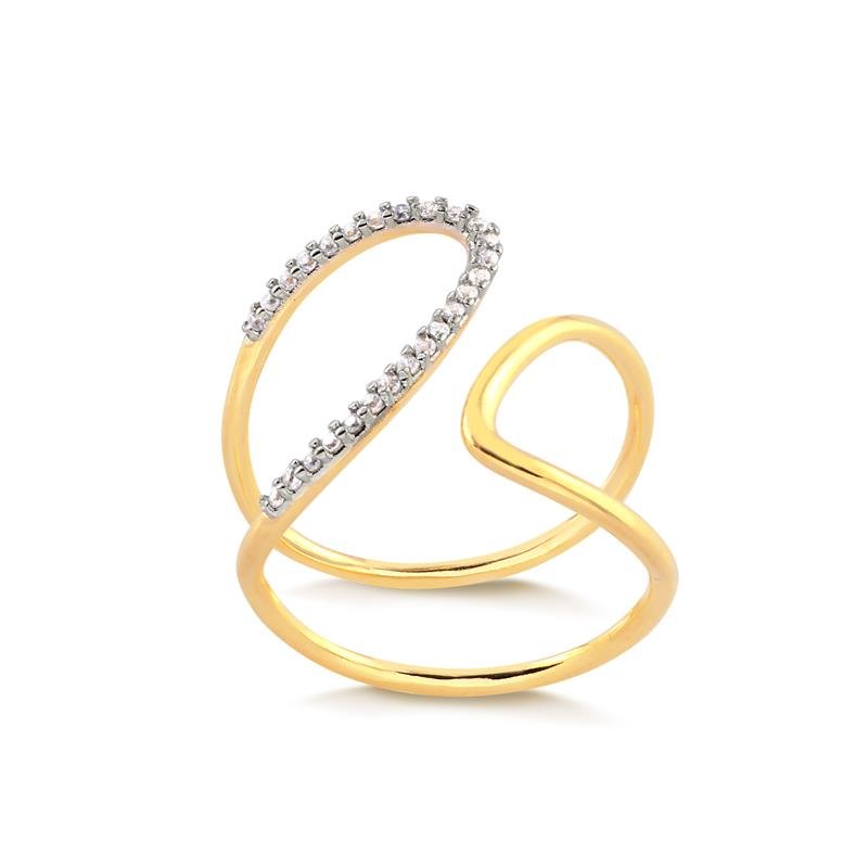 ANEL ABERTO UMA HESTE LISA E UMA CRAVEJADA FOLHEADO A OURO