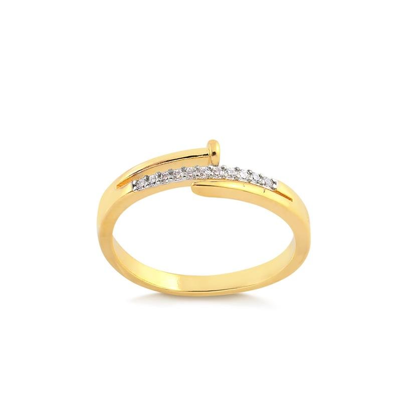 Anel Estilo Prego Folheado A Ouro 18k