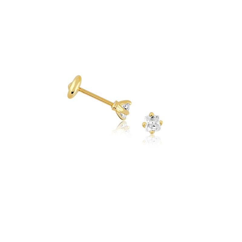 BRINCO QUADRADO 3MM FOLHEADO A OURO