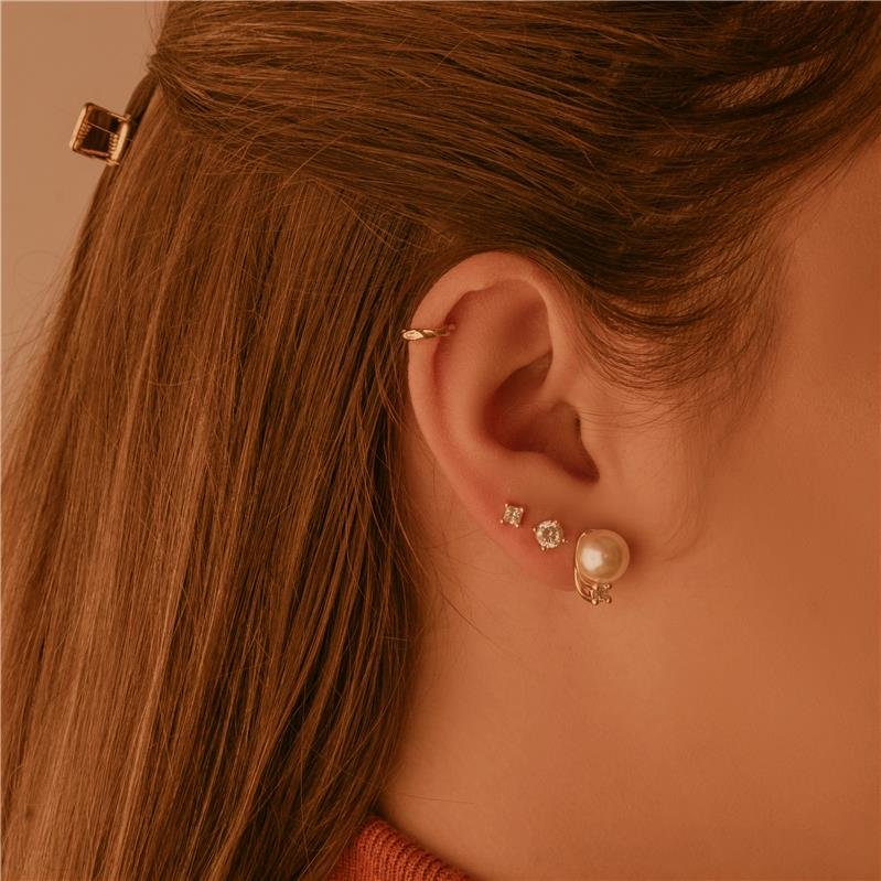 Brinco Quadrado 4mm Folheado A Ouro