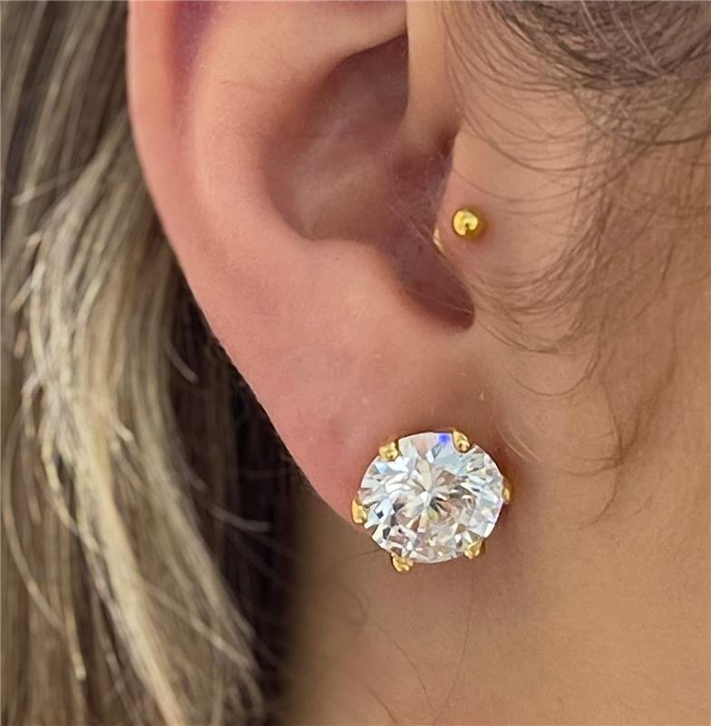 Brinco Redondo Pequeno 12mm Folheado A Ouro Feminino