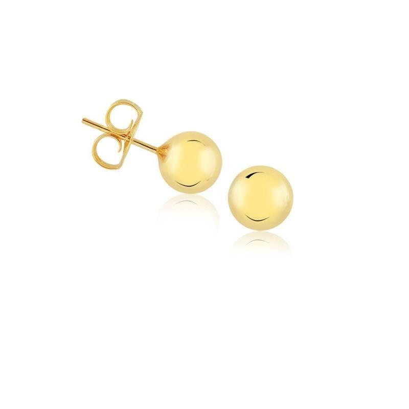 BRINCO BOLA 8MM FOLHEADO A OURO