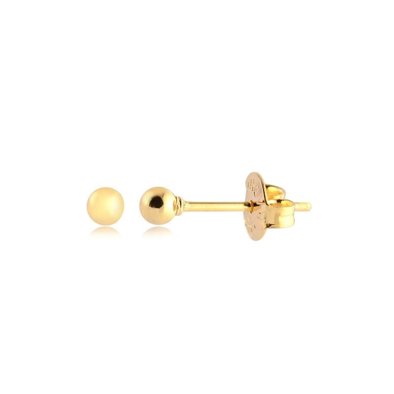 BRINCO BOLA 3MM FOLHEADO A OURO