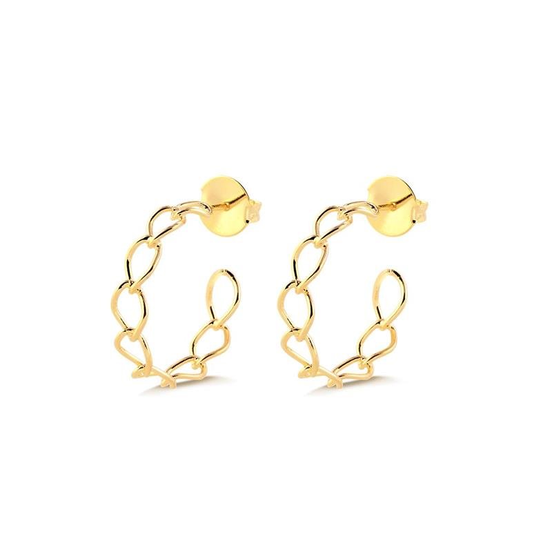 BRINCO ARGOLA ELO OVAL 2,2CM FOLHEADO A OURO 