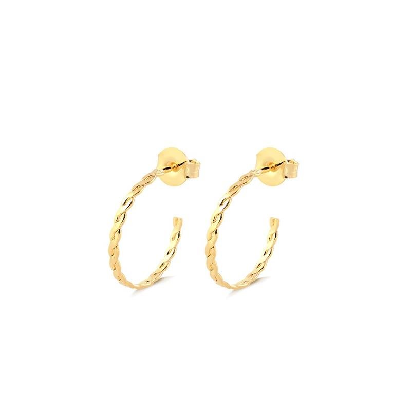 BRINCO ARGOLA FIO ENTRELAÇADO 1,7MM FOLHEADO A OURO 