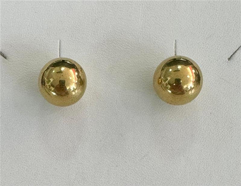 BRINCO BOLA 12MM FOLHEADO A OURO