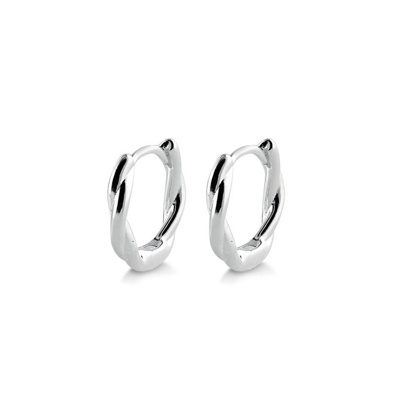 BRINCO ARGOLA CLIK TRANÇADA EM PRATA 925