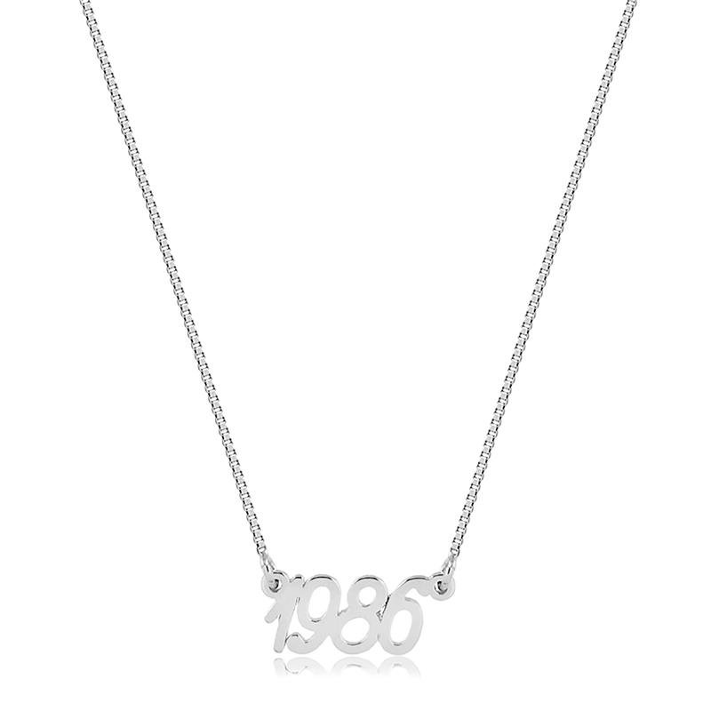 GARGANTILHA PERSONALIZAVEL COM DATAS OU NÚMEROS FOLHEADA A RHÓDIO