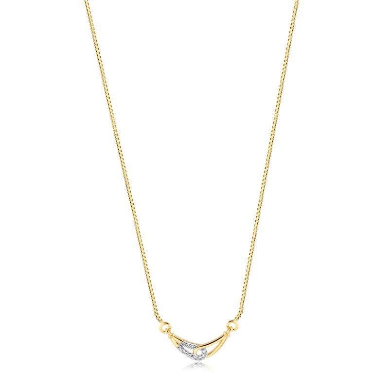 GARGANTILHA MINI CANGA ENTRELAÇADA FOLHEADA A OURO