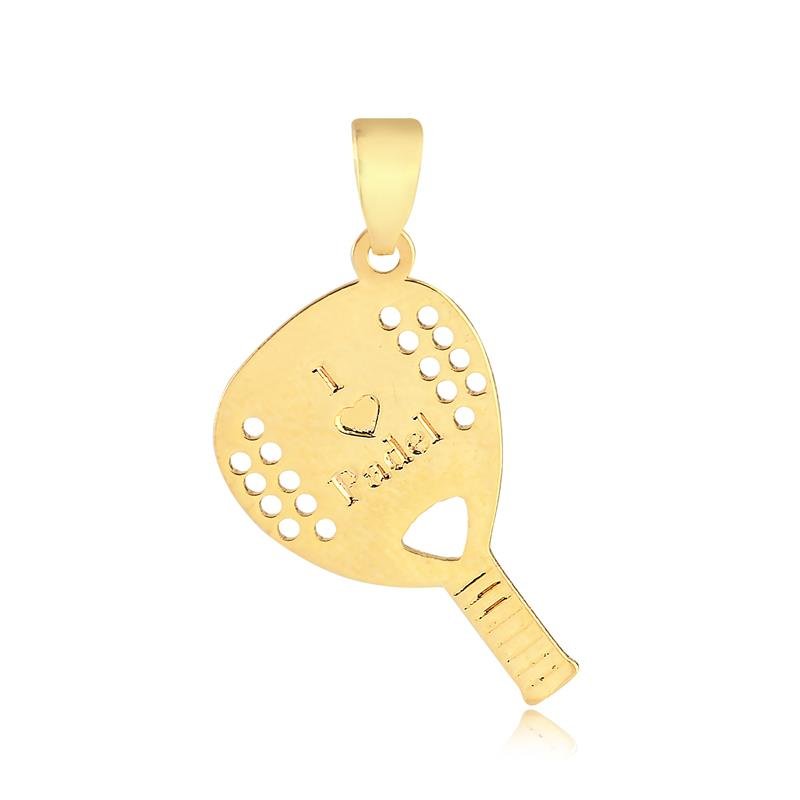 PINGENTE I LOVE PADEL PERSONALIZADO COM NOME (OU NÃO)FOLHEADO A OURO