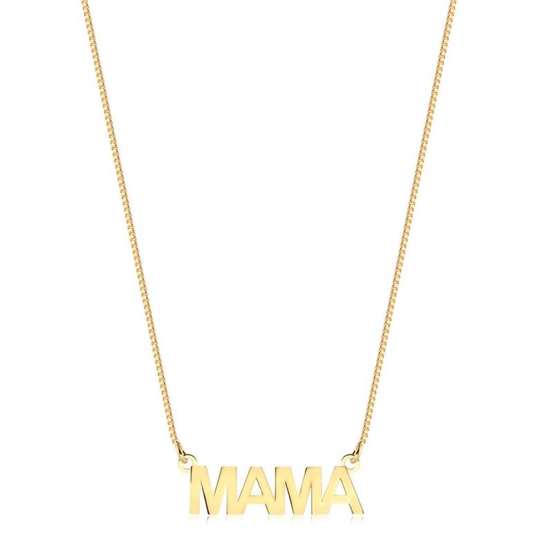 GARGANTILHA PERSONALIZADA MAMA FOLHEADO A OURO