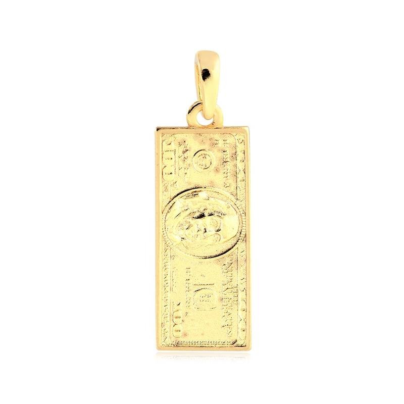 PINGENTE CHAP DÓLAR FOLHEADO A OURO
