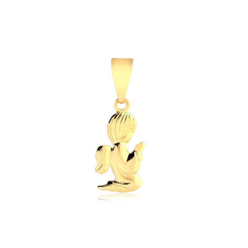 PINGENTE ANJINHO ORANDO FOLHEADO A OURO