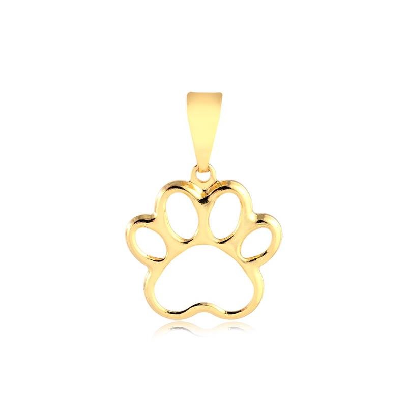 PINGENTE PATA PET VAZADA 1,6MM FOLHEADO A OURO