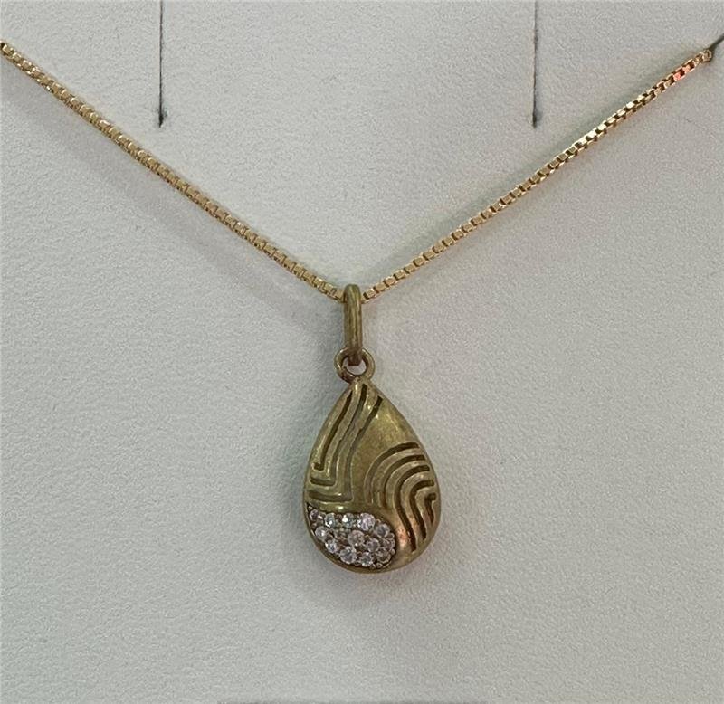 GARGANTILHA PING. GOTA TRABALHADA COM ZIRCÔNIAS FOLHEADO A OURO