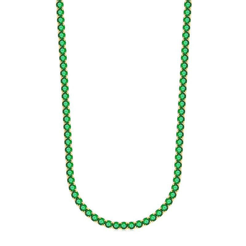 Gargantilha Choker Riviera Zircônias Verde Folheada A Ouro