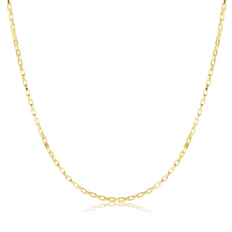CORRENTE MINI ELO CADEADO UNISEXX FOLHEADA A OURO