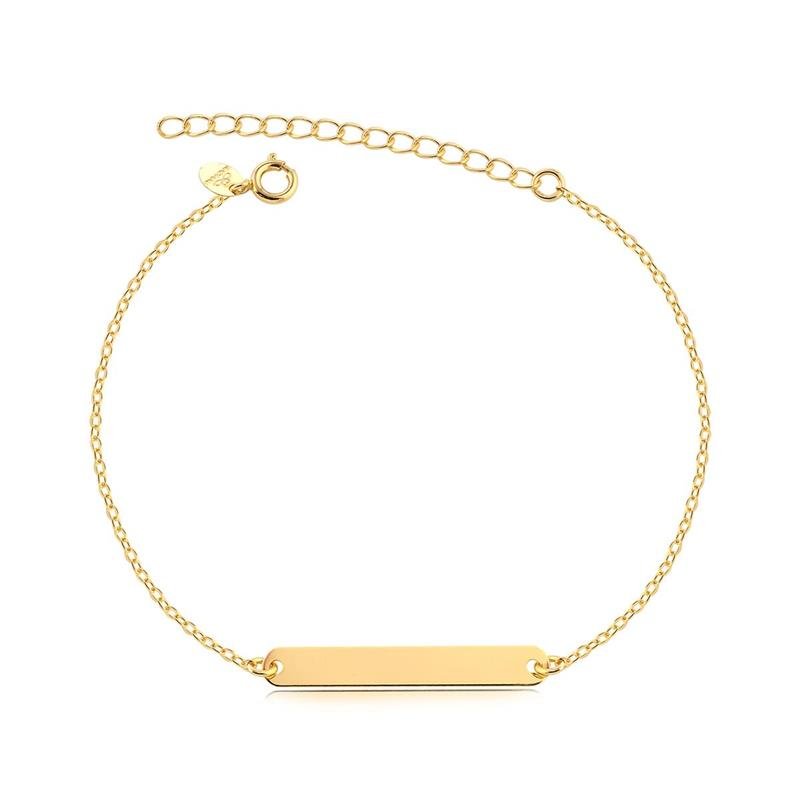 PULSEIRA CHAPA LISA PARA GRAVAÇÃO FOLHEADA A OURO 20