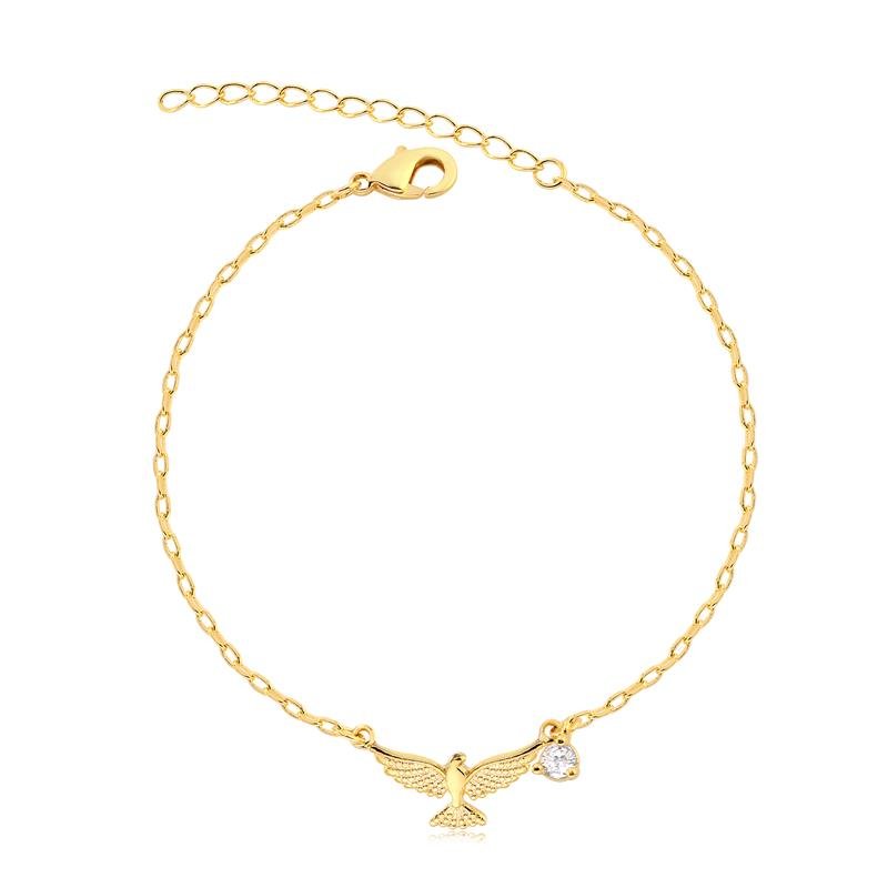 PULSEIRA DIVINO ESPIRITO SANTO COM PONTO DE LUZ CRSITAL FOLHEADA A OURO