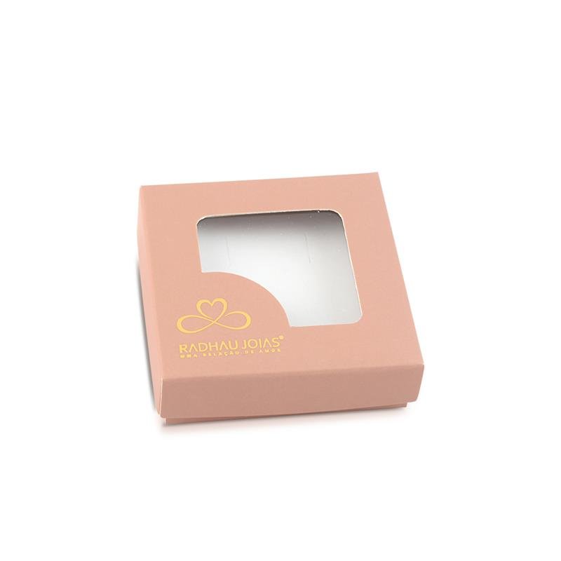 ESTOJO PARA JOIAS TAMPA COM VISOR 6,4CM X 6,4CM X 2CM